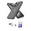 MARSİLYAN™- iPhone 13 Pro Max Kılıf Atlas Form - Siyah Bilvis 5in1 5D Magic Hayalet Cam Ekran Koruyucu + Pers Alüminyum Kamera Lens - GI