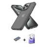 MARSİLYAN™- iPhone 13 Pro Max Kılıf Atlas Form - Siyah Bilvis 5in1 5D Magic Hayalet Cam Ekran Koruyucu + Renkli Kamera Lens Koruma Cam - TU