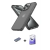 MARSİLYAN™- iPhone 13 Pro Max Kılıf Atlas Form - Siyah Bilvis 5in1 5D Magic Hayalet Cam Ekran Koruyucu + Renkli Kamera Lens Koruma Cam - YL