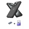 MARSİLYAN™- iPhone 13 Pro Max Kılıf Atlas Form - Siyah Bilvis 5in1 5D Magic Hayalet Cam Ekran Koruyucu + Renkli Kamera Lens Koruma Cam - YL