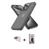 MARSİLYAN™- iPhone 13 Pro Max Kılıf Atlas Form - Siyah Bilvis Hayalet Cam Ekran Koruyucu + Pers Alüminyum Kamera Lens - GI