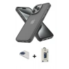 MARSİLYAN™- iPhone 13 Pro Max Kılıf Atlas Form - Siyah Bilvis Hayalet Cam Ekran Koruyucu + Pers Alüminyum Kamera Lens - LT