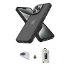 MARSİLYAN™- iPhone 13 Pro Max Kılıf Atlas Form - Siyah Bilvis Hayalet Cam Ekran Koruyucu + Pers Alüminyum Kamera Lens - LT