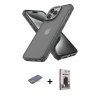 MARSİLYAN™- iPhone 13 Pro Max Kılıf Atlas Form - Siyah Bilvis Hayalet Cam Ekran Koruyucu + Renkli Kamera Lens Koruma Cam - MI