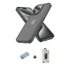 MARSİLYAN™- iPhone 13 Pro Max Kılıf Atlas Form - Siyah Bilvis Hayalet Cam Ekran Koruyucu + Shine Kamera Lens Koruma Cam - MI