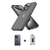 MARSİLYAN™- iPhone 13 Pro Max Kılıf Atlas Form - Siyah Bilvis Hayalet Cam Ekran Koruyucu + Neon Fosforlu Kamera Lens - MI