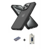 MARSİLYAN™- iPhone 13 Pro Max Kılıf Atlas Form - Siyah Bilvis Hayalet Cam Ekran Koruyucu + Renkli Kamera Lens Koruma Cam - PE