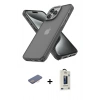 MARSİLYAN™- iPhone 13 Pro Max Kılıf Atlas Form - Siyah Bilvis Hayalet Cam Ekran Koruyucu + Renkli Kamera Lens Koruma Cam - PE