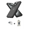 MARSİLYAN™- iPhone 13 Pro Max Kılıf Atlas Form - Siyah Bilvis Hayalet Cam Ekran Koruyucu + Pers Alüminyum Kamera Lens - SABE