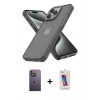 MARSİLYAN™- iPhone 13 Pro Max Kılıf Atlas Form - Siyah Joko 5D Cam + Neon Fosforlu Kamera Lens - BZ