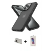 MARSİLYAN™- iPhone 13 Pro Max Kılıf Atlas Form - Siyah Joko 5D Cam + Rainbow Kamera Lens Koruma Cam - BZ