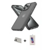 MARSİLYAN™- iPhone 13 Pro Max Kılıf Atlas Form - Siyah Joko 5D Cam + Rainbow Kamera Lens Koruma Cam - BZ