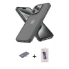 MARSİLYAN™- iPhone 13 Pro Max Kılıf Atlas Form - Siyah Joko 5D Cam + Renkli Kamera Lens Koruma Cam - TU