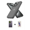 MARSİLYAN™- iPhone 13 Pro Max Kılıf Atlas Form - Siyah Joko 5D Cam + Neon Fosforlu Kamera Lens - YL