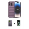 MARSİLYAN™- iPhone 13 Pro Max Kılıf Atlas Koleksiyonu - Şeffaf 360 Full Body Arka Koruyucu + Neon Fosforlu Kamera Lens - YL
