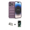 MARSİLYAN™- iPhone 13 Pro Max Kılıf Atlas Koleksiyonu - Şeffaf 360 Full Body Arka Koruyucu + Rainbow Kamera Lens Koruma Cam - BZ