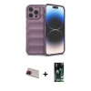 MARSİLYAN™- iPhone 13 Pro Max Kılıf Atlas Koleksiyonu - Şeffaf 360 Full Body Arka Koruyucu + Rainbow Kamera Lens Koruma Cam - KI