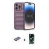 MARSİLYAN™- iPhone 13 Pro Max Kılıf Atlas Koleksiyonu - Şeffaf 360 Full Body Arka Koruyucu + Renkli Kamera Lens Koruma Cam - TU