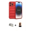 MARSİLYAN™- iPhone 13 Pro Max Kılıf Atlas Koleksiyonu - Şeffaf Maxco Cam Ekran Koruyucu + Rainbow Kamera Lens Koruma Cam - BZ