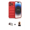 MARSİLYAN™- iPhone 13 Pro Max Kılıf Atlas Koleksiyonu - Şeffaf Maxco Cam Ekran Koruyucu + Rainbow Kamera Lens Koruma Cam - KI