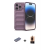 MARSİLYAN™- iPhone 13 Pro Max Kılıf Atlas Koleksiyonu - Şeffaf Maxco Cam Ekran Koruyucu + Renkli Kamera Lens Koruma Cam - MI