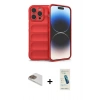 MARSİLYAN™- iPhone 13 Pro Max Kılıf Atlas Koleksiyonu - Şeffaf Pasifik Cam Ekran Koruyucu + Pers Alüminyum Kamera Lens - GD