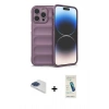 MARSİLYAN™- iPhone 13 Pro Max Kılıf Atlas Koleksiyonu - Şeffaf Pasifik Cam Ekran Koruyucu + Pers Alüminyum Kamera Lens - LT