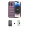 MARSİLYAN™- iPhone 13 Pro Max Kılıf Atlas Koleksiyonu - Şeffaf Pasifik Cam Ekran Koruyucu + Neon Fosforlu Kamera Lens - YL