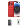 MARSİLYAN™- iPhone 13 Pro Max Kılıf Atlas Koleksiyonu - Şeffaf Pasifik Cam Ekran Koruyucu + Neon Fosforlu Kamera Lens - YL