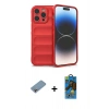 MARSİLYAN™- iPhone 13 Pro Max Kılıf Atlas Koleksiyonu - Siyah 18D Cam Ekran Koruyucu + Shine Kamera Lens Koruma Cam - GI
