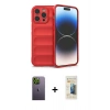 MARSİLYAN™- iPhone 13 Pro Max Kılıf Atlas Koleksiyonu - Siyah 6D Mat Seramik Hayalet Nano Ekran Koruyucu + Yeşil Neon Fosforlu Kamera Lens