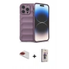 MARSİLYAN™- iPhone 13 Pro Max Kılıf Atlas Koleksiyonu - Siyah Bilvis 3D Cam Ekran Koruyucu + Pers Alüminyum Kamera Lens - KI