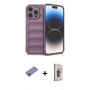 MARSİLYAN™- iPhone 13 Pro Max Kılıf Atlas Koleksiyonu - Siyah Bilvis 3D Cam Ekran Koruyucu + Shine Kamera Lens Koruma Cam - PE