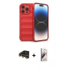 MARSİLYAN™- iPhone 13 Pro Max Kılıf Atlas Koleksiyonu - Siyah Bilvis 3D Mat Cam Ekran Koruyucu + Raze Metal Kamera Lens - GD