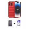 MARSİLYAN™- iPhone 13 Pro Max Kılıf Atlas Koleksiyonu - Siyah Bilvis 5in1 3D Magic Cam Ekran Koruyucu + Neon Fosforlu Kamera Lens - BZ