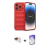 MARSİLYAN™- iPhone 13 Pro Max Kılıf Atlas Koleksiyonu - Siyah Bilvis 5in1 3D Magic Cam Ekran Koruyucu + Pers Alüminyum Kamera Lens - KI