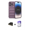 MARSİLYAN™- iPhone 13 Pro Max Kılıf Atlas Koleksiyonu - Siyah Bilvis 5in1 3D Magic Cam Ekran Koruyucu + Raze Metal Kamera Lens - GD