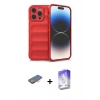 MARSİLYAN™- iPhone 13 Pro Max Kılıf Atlas Koleksiyonu - Siyah Bilvis 5in1 3D Magic Cam Ekran Koruyucu + Renkli Kamera Lens Koruma Cam - TU