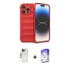 MARSİLYAN™- iPhone 13 Pro Max Kılıf Atlas Koleksiyonu - Siyah Bilvis 5in1 3D Magic Cam Ekran Koruyucu + Shine Kamera Lens - GD