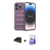 MARSİLYAN™- iPhone 13 Pro Max Kılıf Atlas Koleksiyonu - Siyah Bilvis 5in1 5D Magic Hayalet Cam Ekran Koruyucu + Raze Metal Kamera Lens - GD