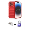 MARSİLYAN™- iPhone 13 Pro Max Kılıf Atlas Koleksiyonu - Siyah Bilvis 5in1 5D Magic Hayalet Cam Ekran Koruyucu + Pers Alüminyum Kamera Lens - GD