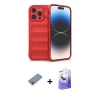 MARSİLYAN™- iPhone 13 Pro Max Kılıf Atlas Koleksiyonu - Siyah Bilvis 5in1 5D Magic Hayalet Cam Ekran Koruyucu + Shine Kamera Lens Koruma Cam - GI