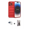 MARSİLYAN™- iPhone 13 Pro Max Kılıf Atlas Koleksiyonu - Siyah Bilvis Hayalet Cam Ekran Koruyucu + Pers Alüminyum Kamera Lens - LT