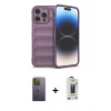 MARSİLYAN™- iPhone 13 Pro Max Kılıf Atlas Koleksiyonu - Siyah Bilvis Hayalet Cam Ekran Koruyucu + Neon Fosforlu Kamera Lens - YL