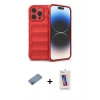 MARSİLYAN™- iPhone 13 Pro Max Kılıf Atlas Koleksiyonu - Siyah Joko 5D Cam + Shine Kamera Lens Koruma Cam - PE