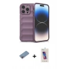 MARSİLYAN™- iPhone 13 Pro Max Kılıf Atlas Koleksiyonu - Siyah Joko 5D Cam + Shine Kamera Lens Koruma Cam - PE