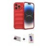 MARSİLYAN™- iPhone 13 Pro Max Kılıf Atlas Koleksiyonu - Siyah Joko 5D Cam + Rainbow Kamera Lens Koruma Cam - KI