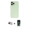 MARSİLYAN™- iPhone 13 Pro Max Kılıf Atlas Minimal Prime - Şeffaf 360 Full Body Arka Koruyucu + Rainbow Kamera Lens Koruma Cam - KI