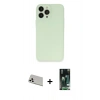 MARSİLYAN™- iPhone 13 Pro Max Kılıf Atlas Minimal Prime - Şeffaf 360 Full Body Arka Koruyucu + Rainbow Kamera Lens Koruma Cam - BZ