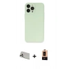 MARSİLYAN™- iPhone 13 Pro Max Kılıf Atlas Minimal Prime - Şeffaf Maxco Cam Ekran Koruyucu + Beyaz Rainbow Kamera Lens Koruma Cam